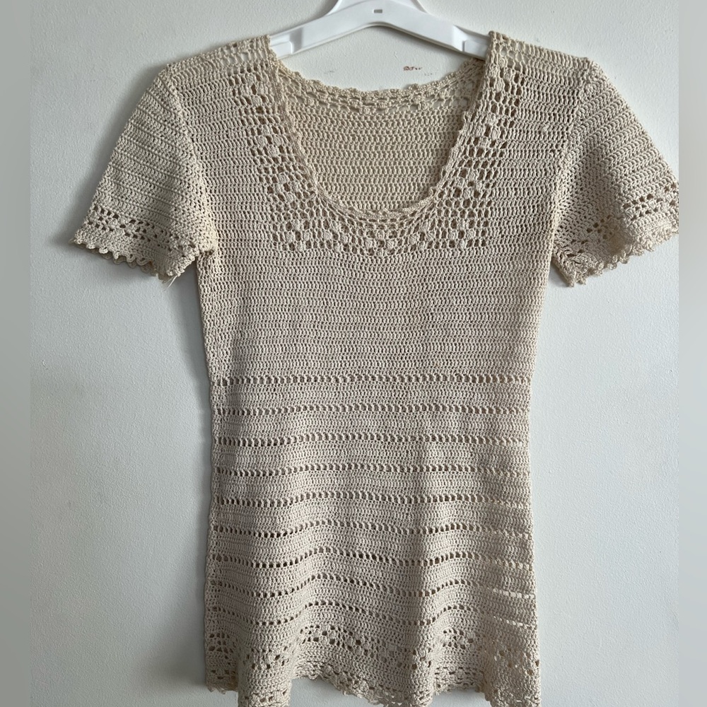 Vintage handmade pointelle sweater